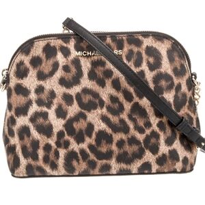 Michael Kors Leopard Print Crossbody Bag in Brown